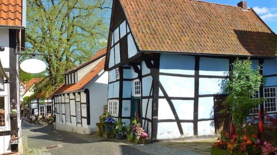Fachwerkhäuser im historischen Ortskern in Tecklenburg